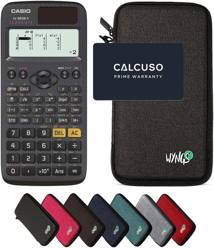 CALCUSO Sparpaket: Casio FX-85DE X ClassWiz technisch-wissenschaftlicher Taschenrechner + WYNGS Schu