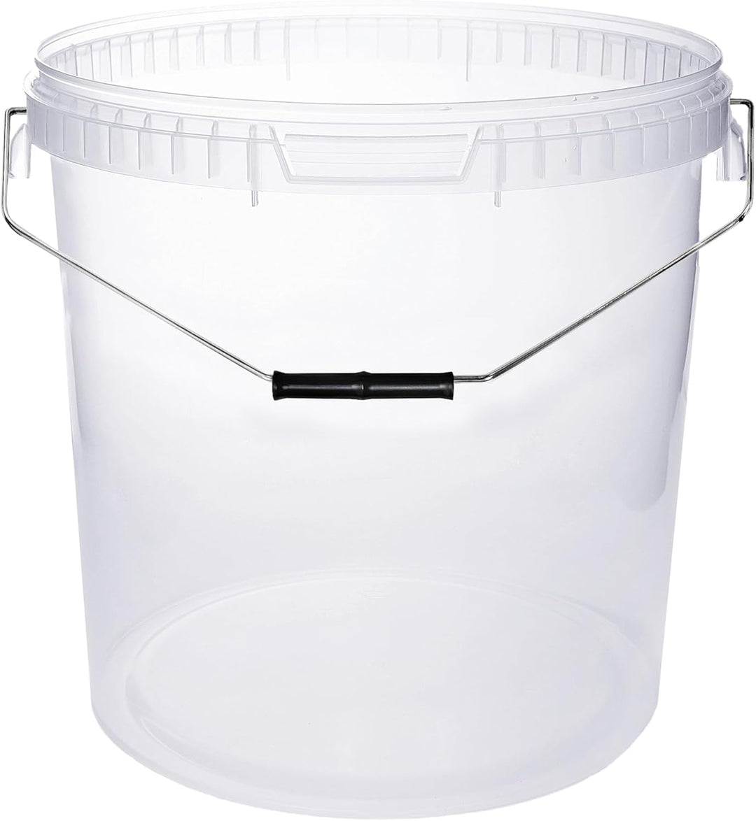 BenBow Eimer mit Deckel 30l transparent 5X 30 Liter - lebensmittelecht, stabil, luftdicht, auslaufsi