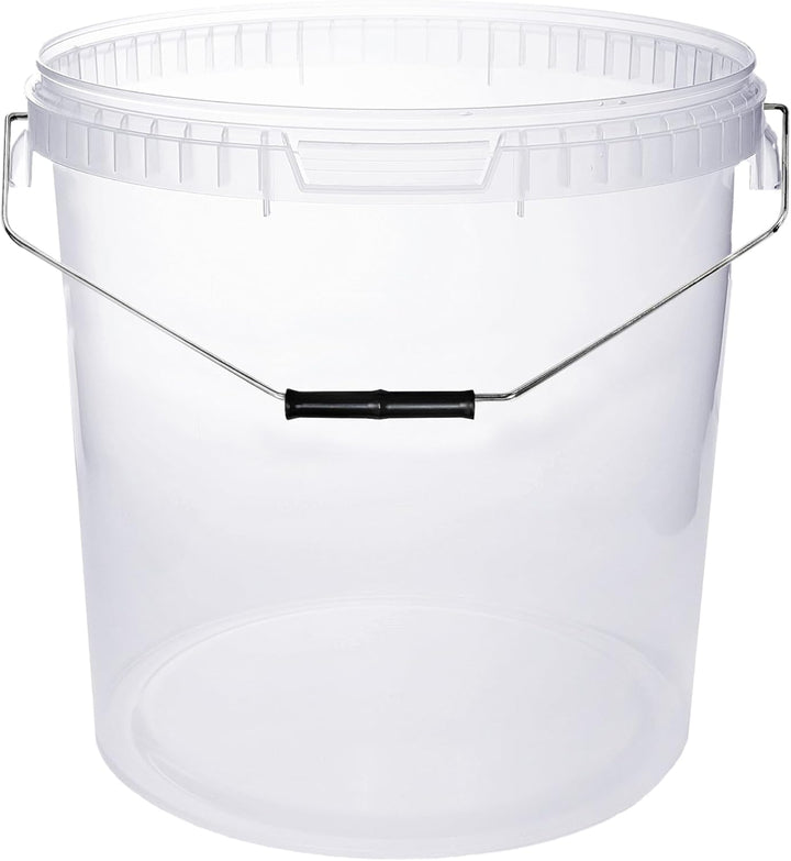 BenBow Eimer mit Deckel 30l transparent 5X 30 Liter - lebensmittelecht, stabil, luftdicht, auslaufsi