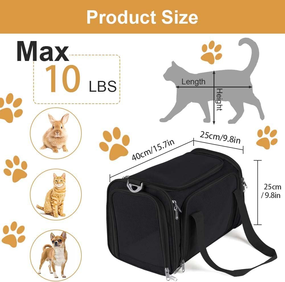 Hundebox faltbar, Hundetransportbox, Transporttasche für Katze Hund für Reise Auto Flugzeug, Leicht