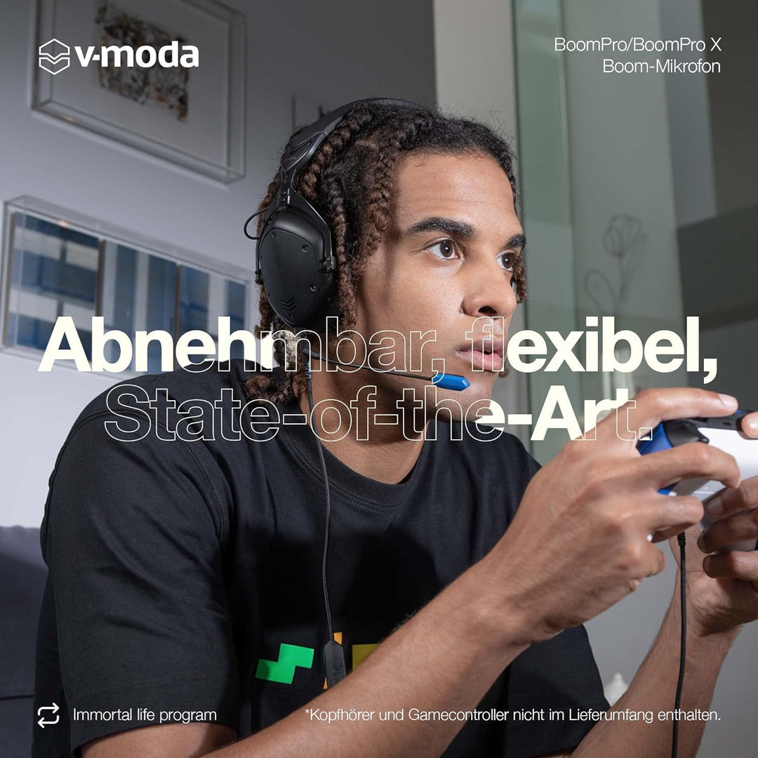 V-MODA BoomPro X Mikrofon für Gespräche, Remote-Arbeiten und Gaming, Black, One size Single V-MODA B