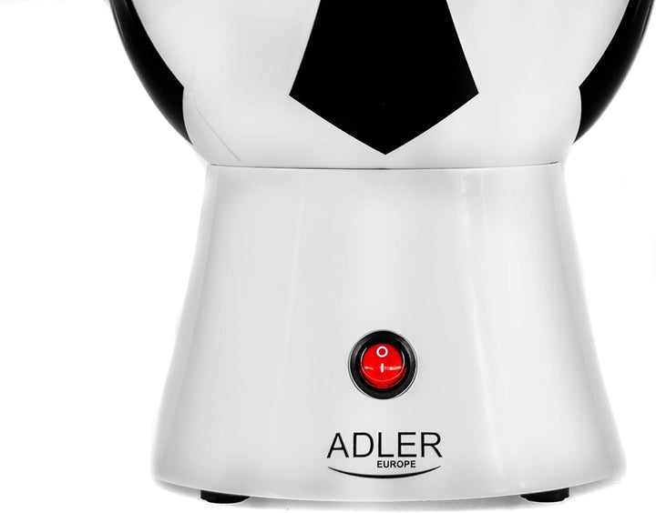 ADLER AD4479 AD 4479 Popcornmaschine aus Mais, Heissluft ohne Öl, Fussballform, elektrisch, 1200 W,