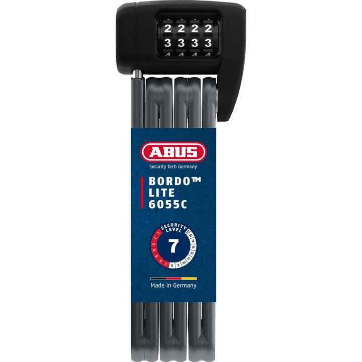 ABUS Faltschloss Bordo Lite 6055C - mit SR-Halterung - Extra-leichtes Zahlenschloss, ideal für Rennr
