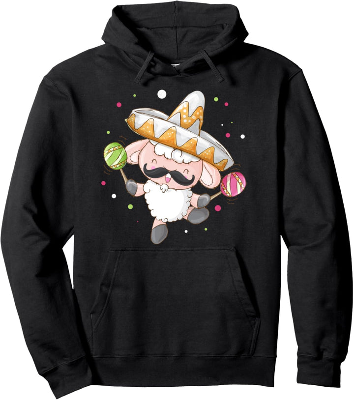 Schaf Maraca Spieler Rumbakugeln Rasseln Mexikanische Musik Pullover Hoodie