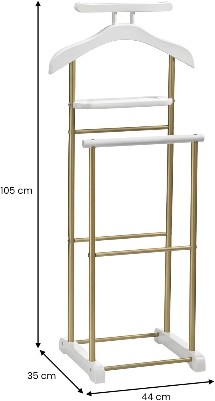 CARO-Möbel Herrendiener Medina mit Kleiderbügel, Hosenbügel und Ablage - Stilvoller Kleiderständer,