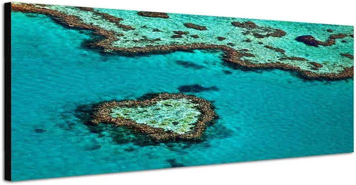 Paul Sinus Art Panoramabild auf Leinwand und Keilrahmen 150x50cm Australien Great Barrier Reef Herzf