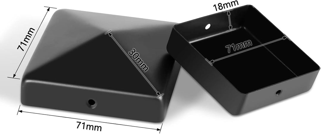 Sonnewelt Pfostenkappe, 10 Stück, 71mm*71mm Pfostenkappen Zaunkappe Abdeckkappe, mit Schrauben, Pfah