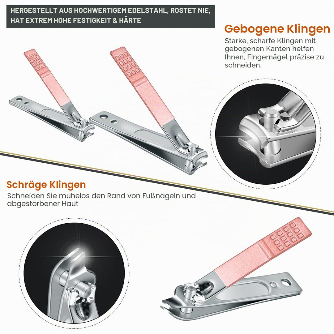Leipple Maniküre Set Professionelles Nagelknipser Kit Pediküre Kit -18 stücke Pflegeset aus Edelstah