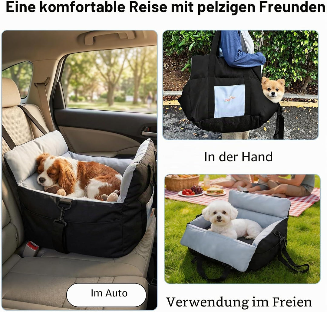 BingoPaw Hunde Autositz für kleine bis mittlere Hunde, Abnehmbar Waschbar Weich Hundesitz, Tragbar H