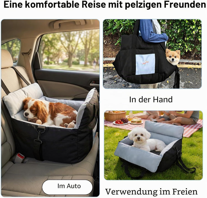 BingoPaw Hunde Autositz für kleine bis mittlere Hunde, Abnehmbar Waschbar Weich Hundesitz, Tragbar H