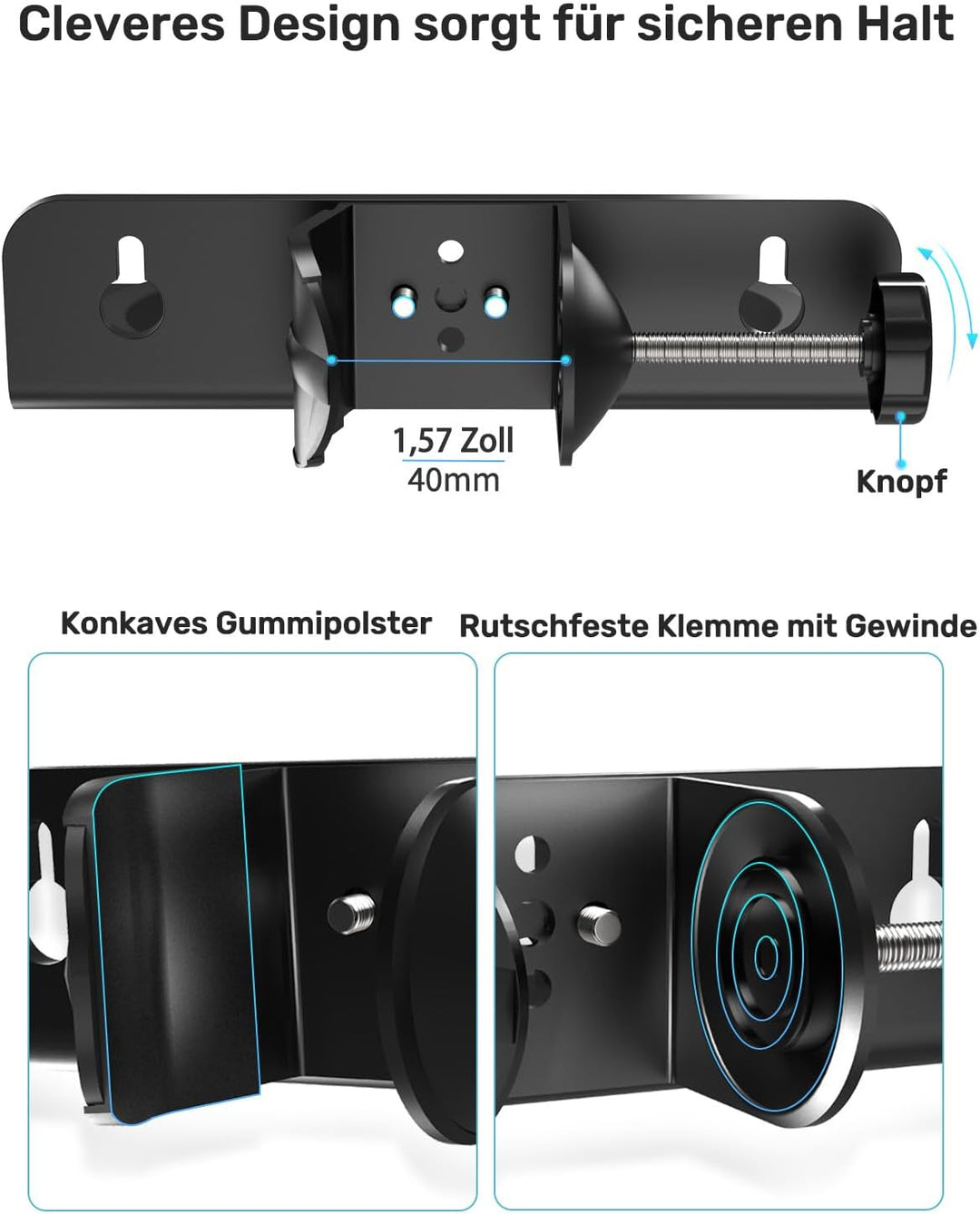 2-Multi Mikrofonhalter, Organizer für Mikrofonständer für Dynamische Kabelgebundene und Kabellose Mi