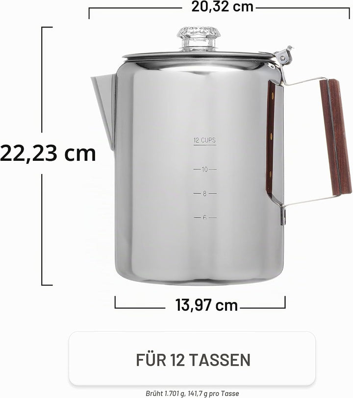 Coletti Bozeman Perkolator-Kaffeekanne – Camping-Kaffeekanne & Outdoor-Kaffeekocher – Amerikas belie