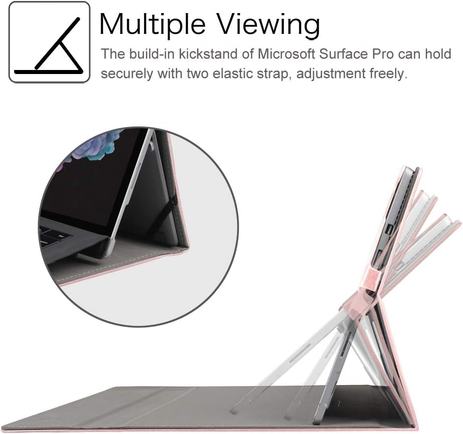 FINTIE Hülle für Microsoft Surface Pro 7+/ 7/6/ 5/4/ 3 Tablet 12.3 Zoll - Multi-Sichtwinkel Hochwert