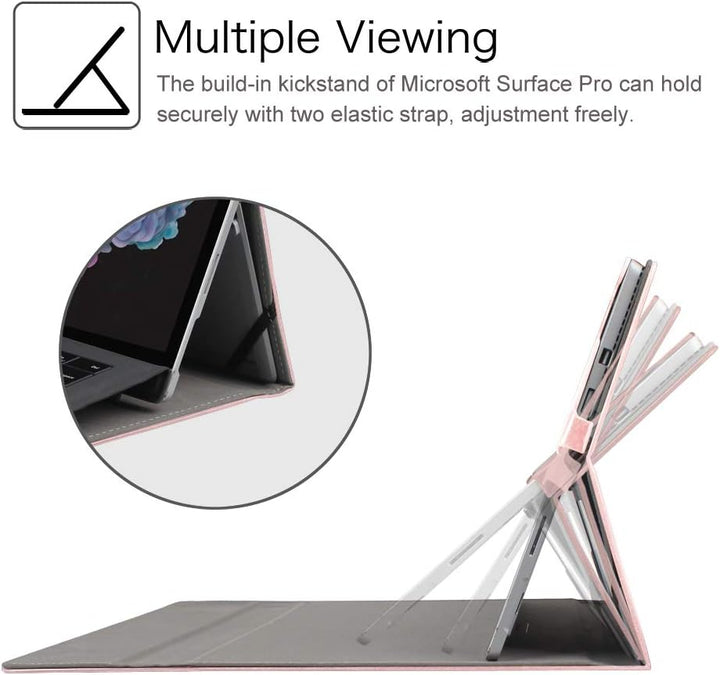 FINTIE Hülle für Microsoft Surface Pro 7+/ 7/6/ 5/4/ 3 Tablet 12.3 Zoll - Multi-Sichtwinkel Hochwert