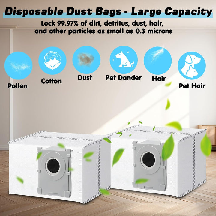 12 Stück Staubbeutel Kompatibel mit Ecovacs Deebot T90 Omni, T90 Pro Omni, X11 Pro Omni, X11 Pro Omn
