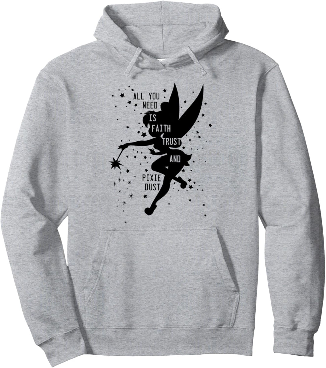 Disney Peter Pan Tinker Bell Pixie Dust Silhouette Pullover Hoodie