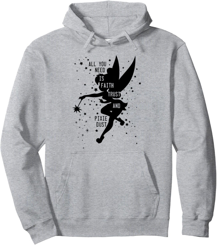 Disney Peter Pan Tinker Bell Pixie Dust Silhouette Pullover Hoodie