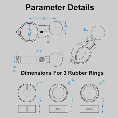 iMESTOU 2 x Aluminium-Kugelbasis für Lenkerhalterungen, Kugeladapter passend für RAM-Handyhalterunge