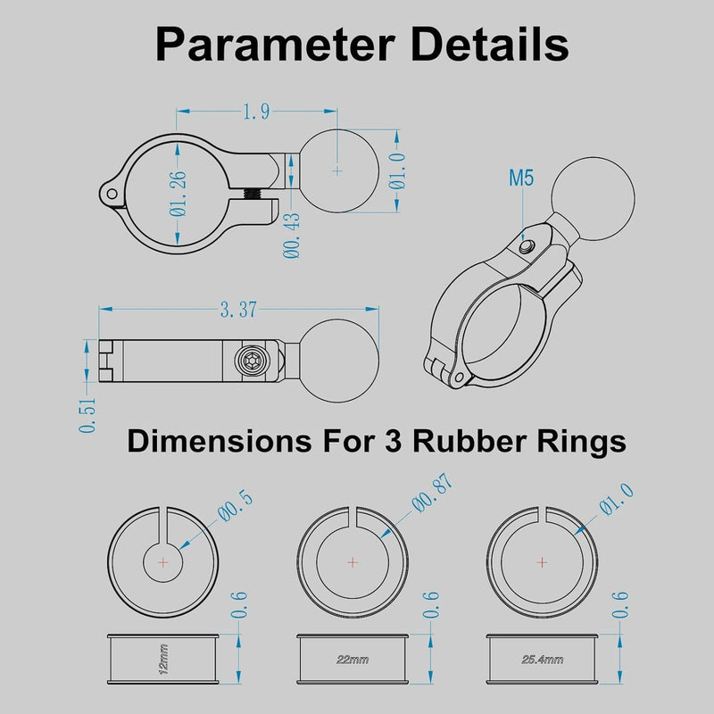 iMESTOU 2 x Aluminium-Kugelbasis für Lenkerhalterungen, Kugeladapter passend für RAM-Handyhalterunge