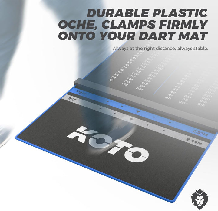 KOTO - Oche Carpet Checkout Dartmatte 285 x 80 cm + Oche Inkl. Score Indikator, Rutschfeste Teppich