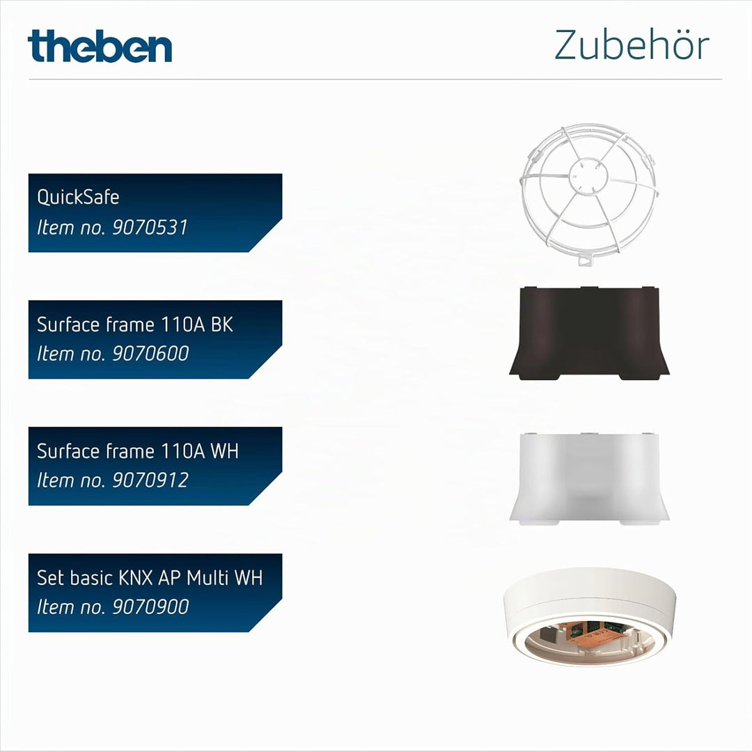 Theben 2079500 thePrema S360 KNX UP WH – KNX - Präsenzmelder Passiv-Infrarot – PIR – 360°, THEPREMA
