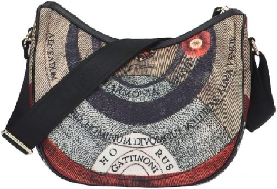 Gattinoni Planetarium Maya Damen Schultertasche Small Hobo Nylon/Leder Bigmx6731Wil Schwarz, Schwarz