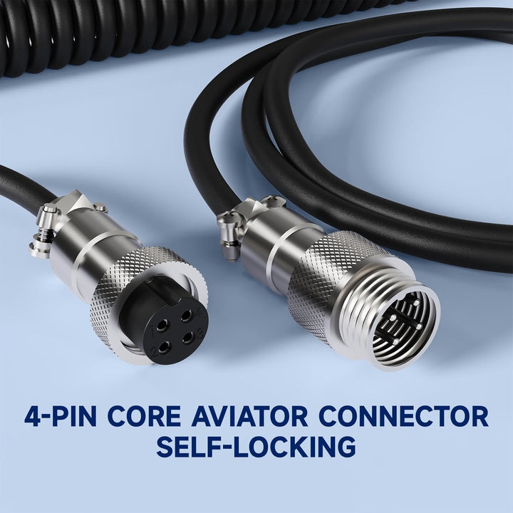 MAMBASNAKE C01 Spiral Tastaturkabel, Pro Custom Coiled USB C Kabel für Mechanische Tastatur, Typ C a