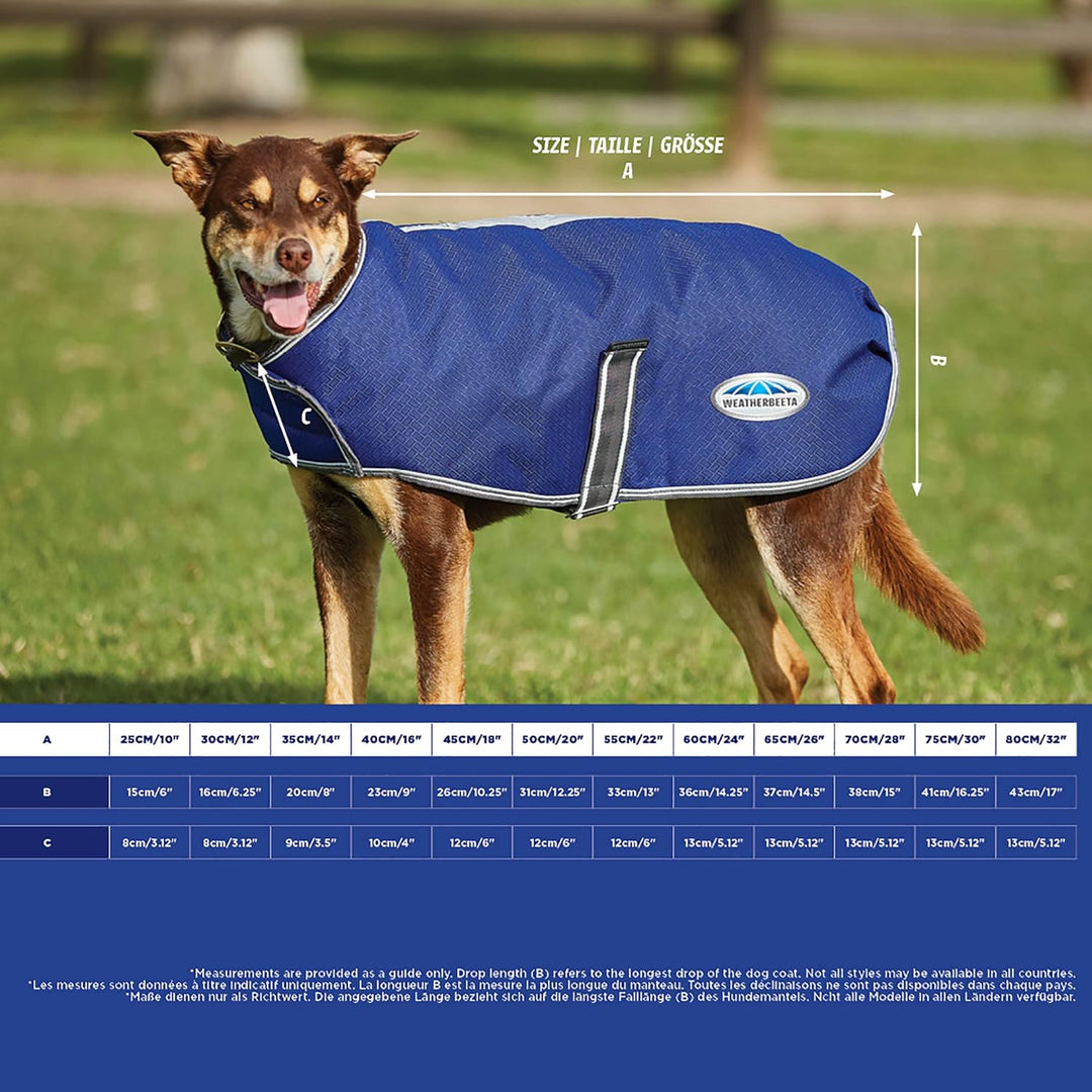 Weatherbeeta Comfitec Premier Free Parka Hundemantel - Dunkelblau/Grau/Weiss - 75cm, 75cm
