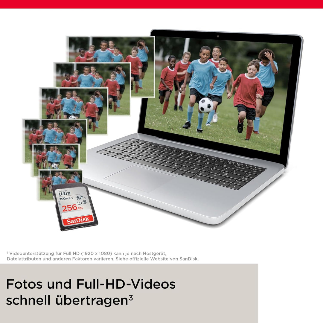 SanDisk Ultra SDXC UHS-I Speicherkarte 256 GB (Für Kompaktkameras der Einstiegs- und Mittelklasse, F