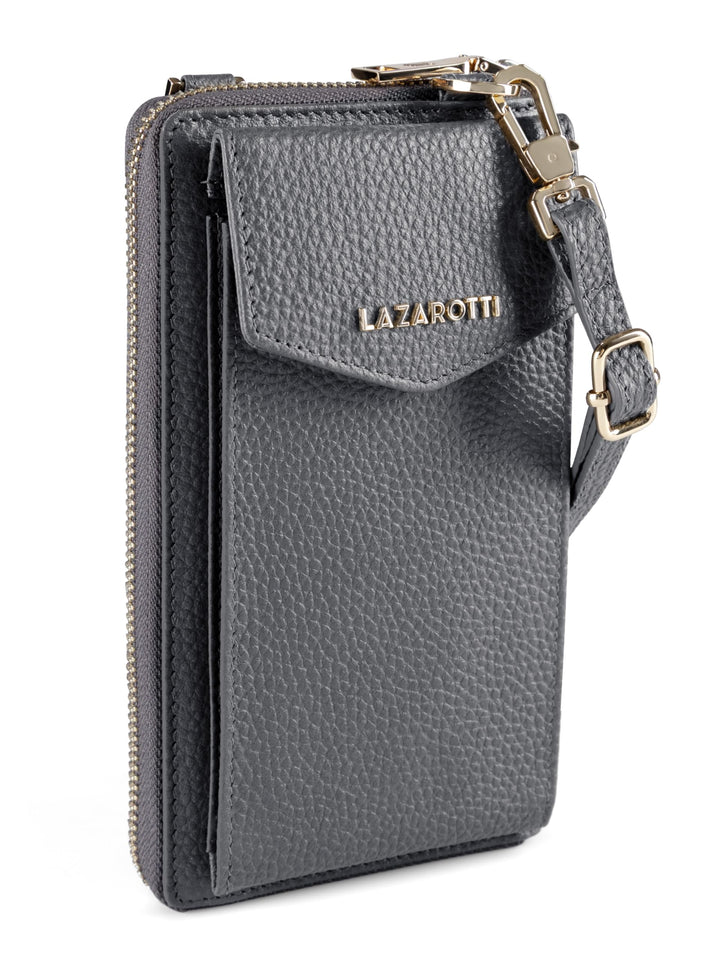 Lazarotti Bologna XL Leder Damen-Geldbörse &amp; Handytasche (2-in-1) | 16 Kartenfächer | zum Umhängen m