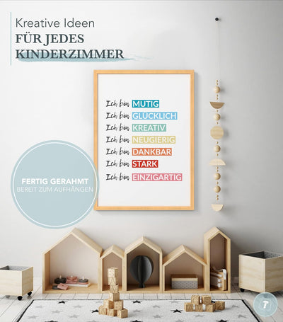 Papierschmiede® Kinderposter in A3 gerahmt im Natur-Holzrahmen, Wanddeko für Kinderzimmer & Babyzimm