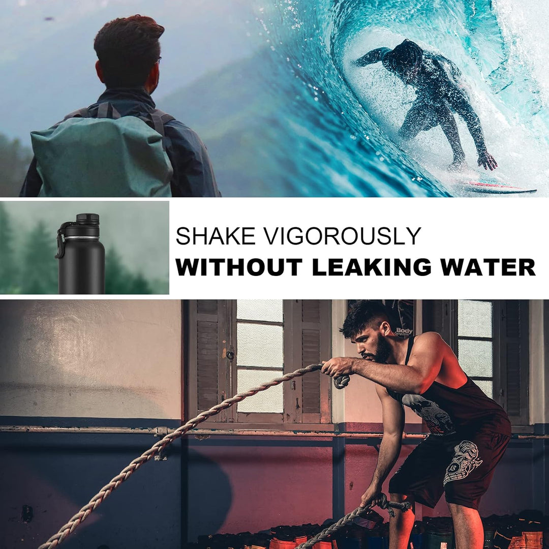 SOLARLAB Trinkflasche edelstahl - Thermoflasche Isolierflasche Thermoskanne 1l für heisse und kalte