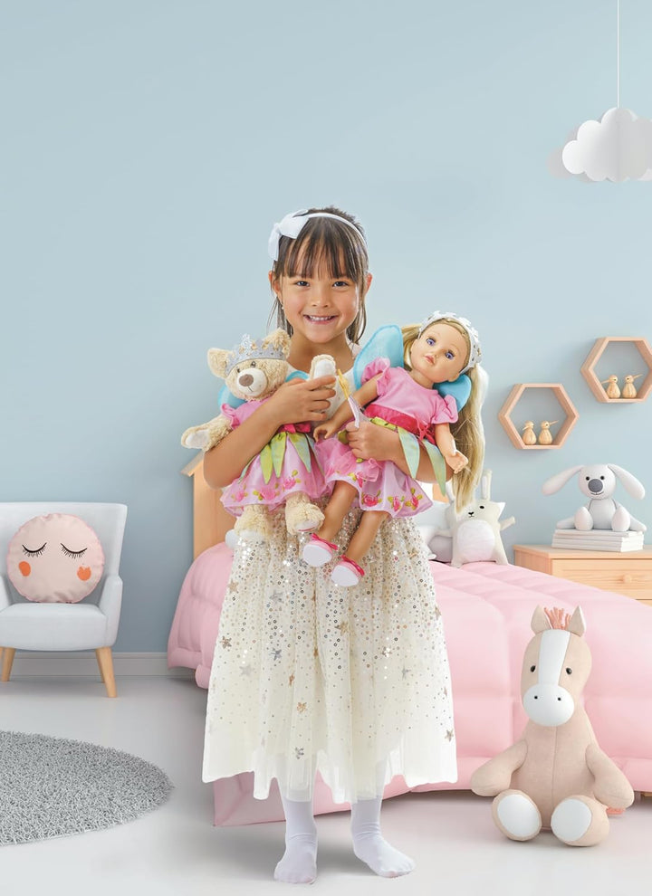 Heless 2430 - Puppenkleidung im Design Prinzessin Lillifee, Kleid mit pinker Schleife für Puppen und