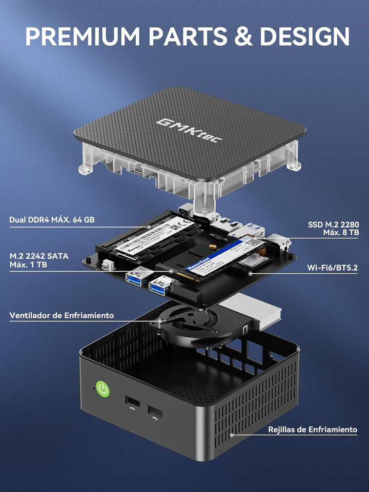 GMKtec G2 Plus Desktop Mini PC N150 12GB DDR5 256GB SSD Dual LAN, Mini Computer 1000Mbps, 4K Triple