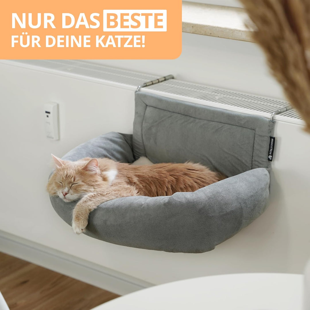 Premium Heizungsliege für Katzen - Murphy - für Katzen bis 12kg - passend für alle Heizkörper - rund