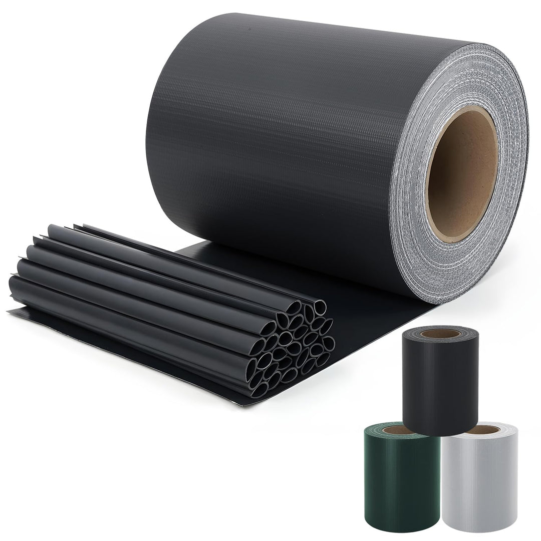 Sekey PVC Sichtschutzstreifen für Doppelstabmatten 35m x 19cm - 26 Befestigungsclips, Doppelstabmatt