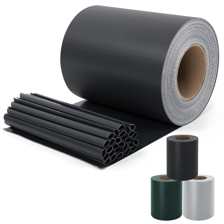 Sekey PVC Sichtschutzstreifen für Doppelstabmatten 35m x 19cm - 26 Befestigungsclips, Doppelstabmatt
