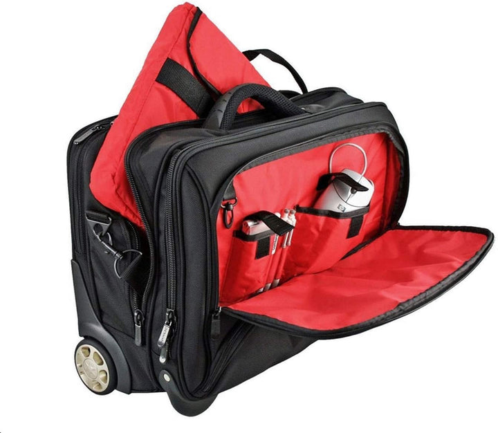Pilotentrolley Pilotenkoffer Aktentrolley Aktenkoffer Koffer Trolley 47 cm Schwarz Dermata Bowatex