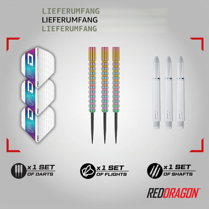 RED DRAGON Javelin Serie Premium Wolfram Steeltip Darts Set mit Flüge und Schäften 22G 1, 22G 1