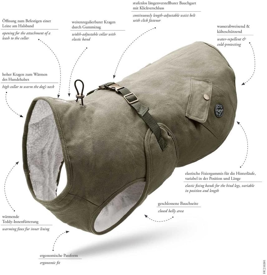 HUNTER UPPSALA TREND Hundemantel, Parker, mit Baumwolle, gefüttert, 35, khaki khaki 35, khaki 35