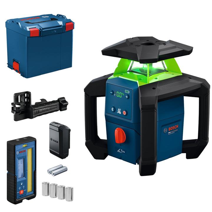 Bosch PRO 18V System Rotationslaser GRL18V-4-34CVG (grüner Laser, Neigungseinstellung ±15%, IP66-Sch