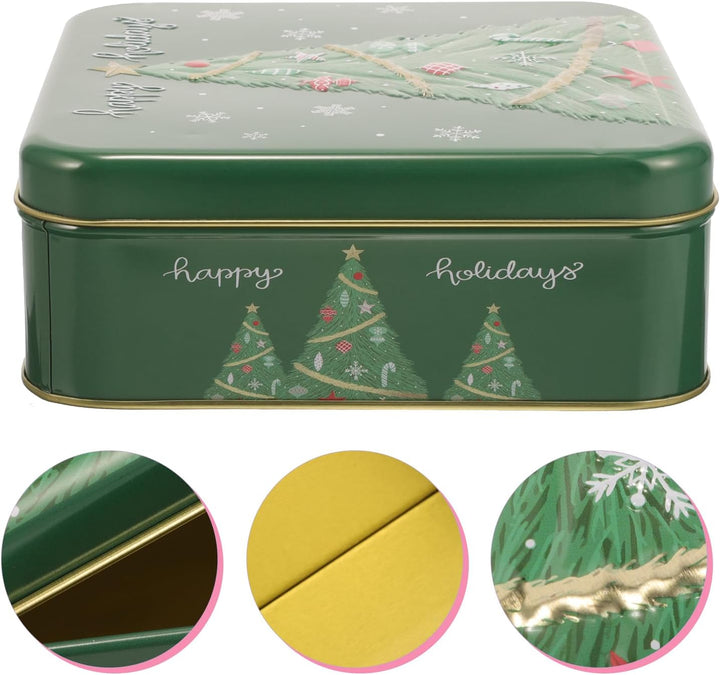 Keksdose Weihnachten eckig Metall Weihnachtskeksdosen Weihnachtliche Keksdosen Plätzchendose Blechdo
