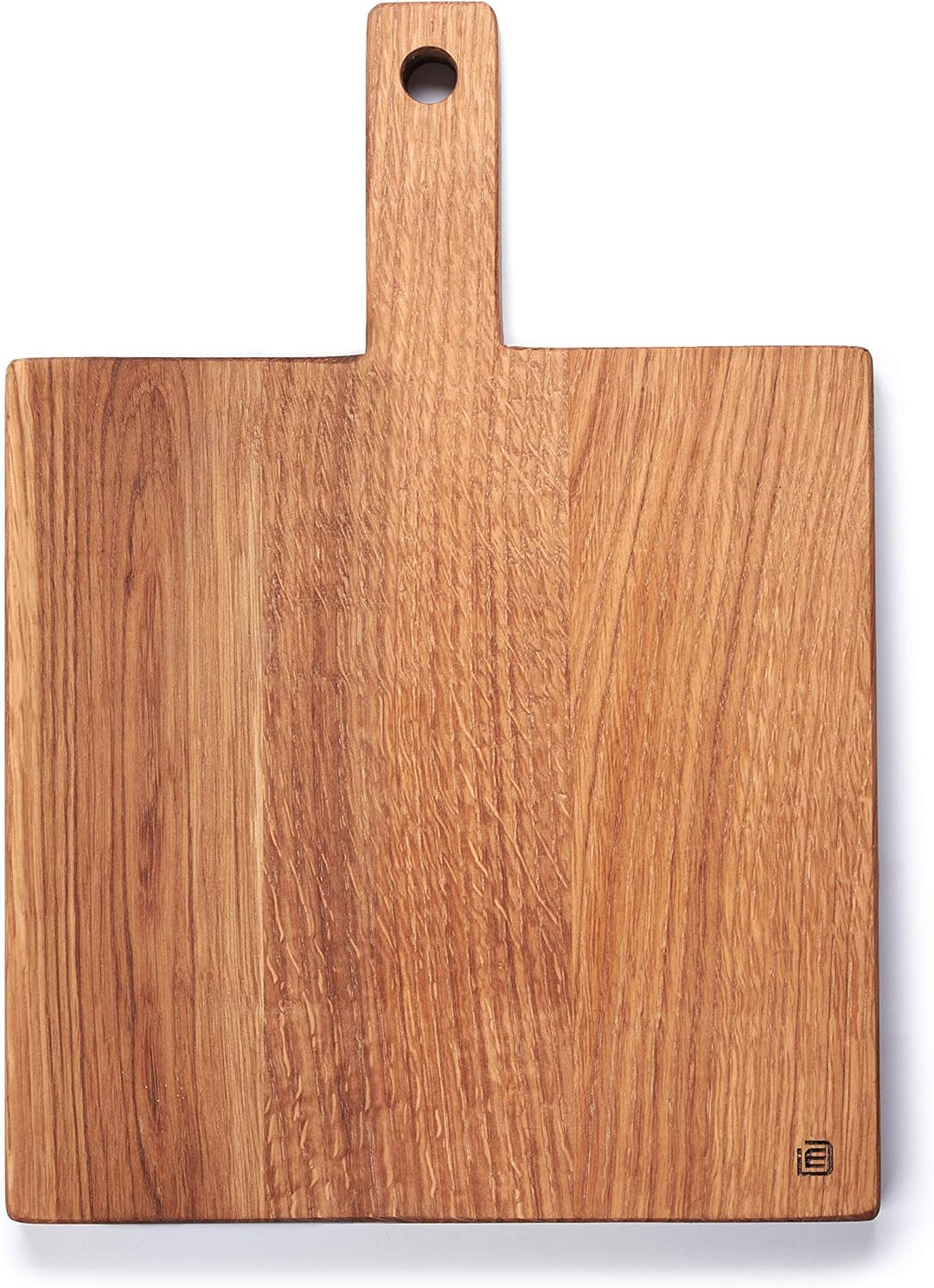 Edeldings Massivholz Schneidebrett mit Griff aus hochwertiger Eiche | Gross 20 х 20 cm | Antibakteri