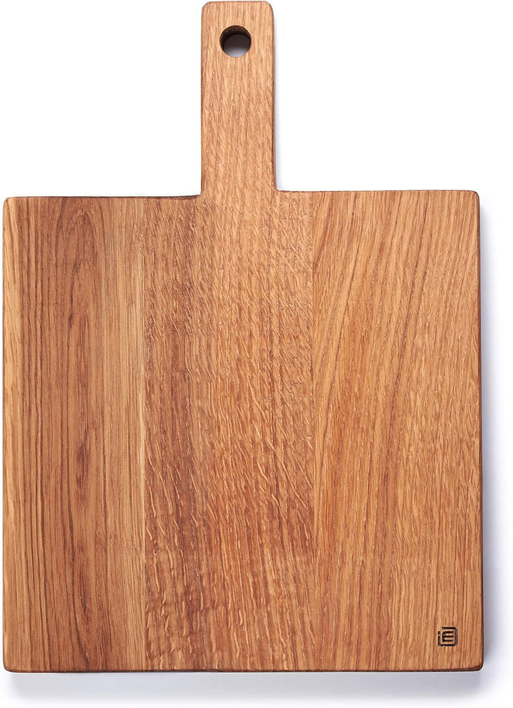 Edeldings Massivholz Schneidebrett mit Griff aus hochwertiger Eiche | Gross 20 х 20 cm | Antibakteri