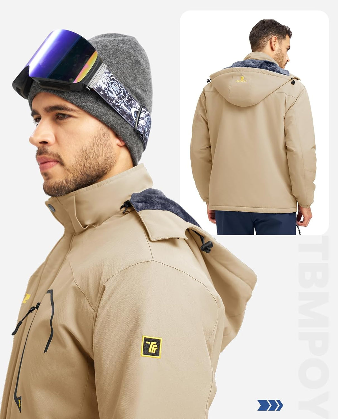 Herren Winter Fleecejacke Warm Jacke Softshelljacke Atmungsaktiv Outdoor Skijacke Winddichte Wasserd