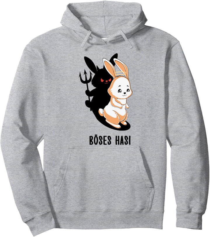 Kaninchen Engel Hasen Teufel Engelchen Teufelchen Böses Hasi Pullover Hoodie