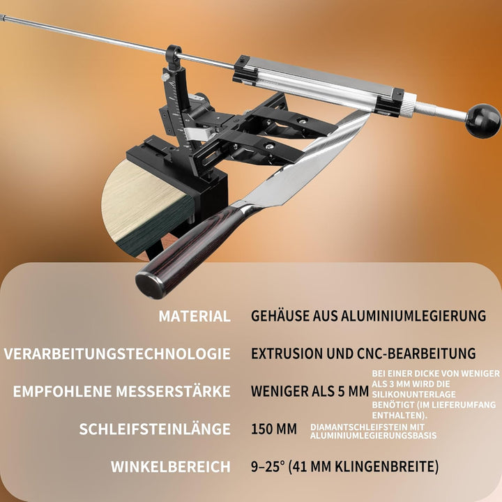 CWOVRS Messerschärfsystem Profi, Präziser Winkel-Schärfer Messerschärfer, Aluminium CNC Messerschlei