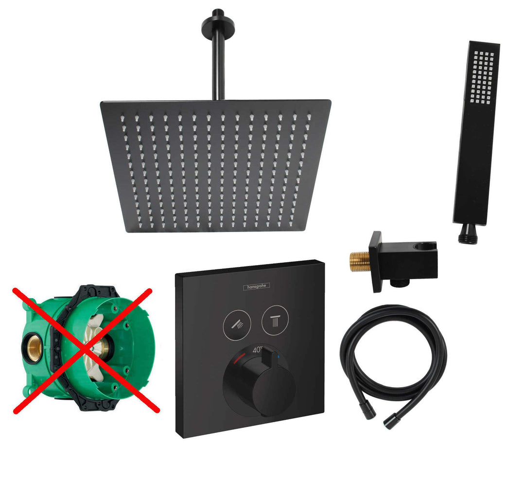 vanvilla Duschsystem mit Unterputz Thermostat Duscharmatur von Hansgrohe OHNE iBox mit vanvilla Rege