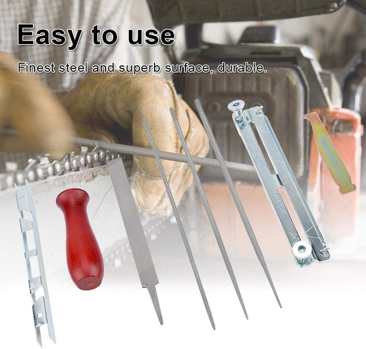 8 Teile/satz Kettensäge Dateien Tiefenmesser Kettensäge Schärfwerkzeug Kit Holzgriff Tiefenmesser Fe