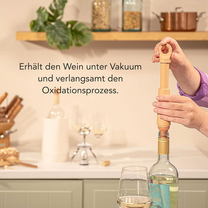 Vacu Vin Loop Weinpumpe - Entwickelt und Hergestellt in den Niederlanden - Vakuum-Weinverschluss häl